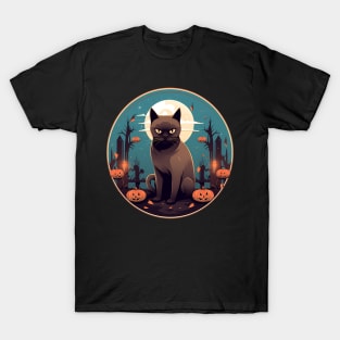 Burmese Cat Halloween, Cat Lover T-Shirt